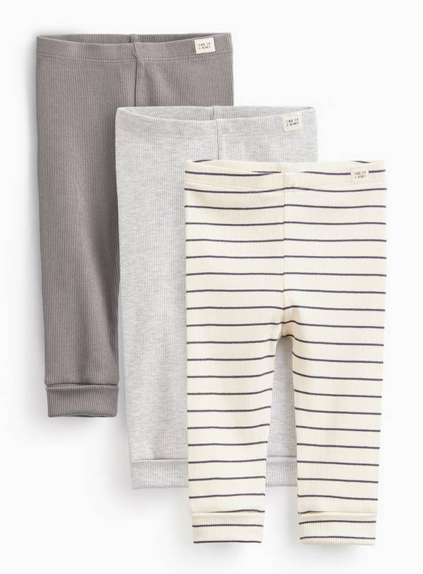 Stripe Ribbed Leggings 3 Pack Up to 3 mths